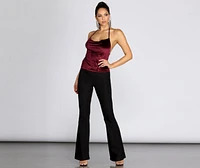 Velvet Halter Crop Top