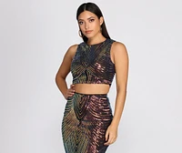 Simply Stunning Sequin Crop Top