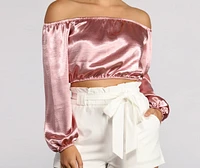 Stunning Sophistication Satin Crop Top