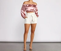Stunning Sophistication Satin Crop Top