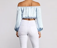 Stunning Sophistication Satin Crop Top
