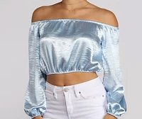 Stunning Sophistication Satin Crop Top