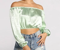 Stunning Sophistication Satin Crop Top