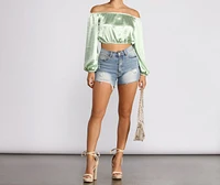 Stunning Sophistication Satin Crop Top