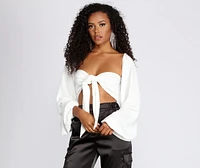 Issa Vibe Tie Front Crop Top