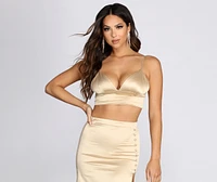 Buy Me A Drink Satin Cropped Tank