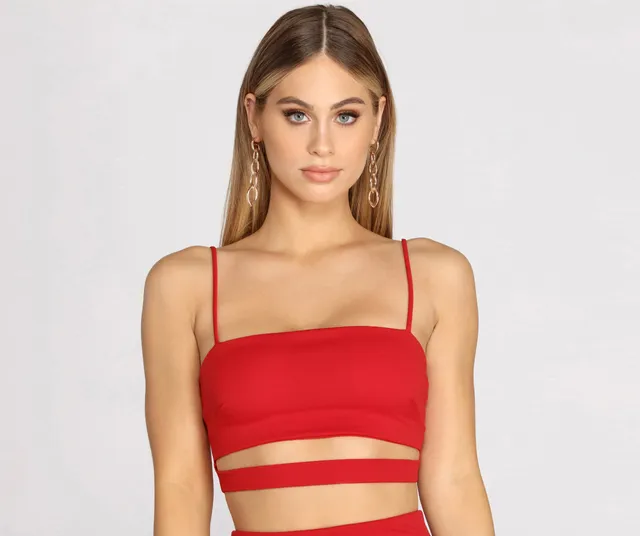 Hook And Eye Crepe Crop Top