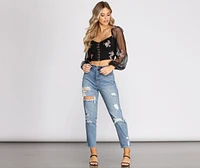 Sweet As Can Be Mesh Crop Top