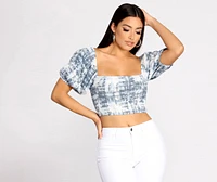 Major Trendsetter Tie Dye Gauze Crop Top