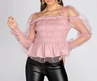 So Extra Mesh Smocked Top