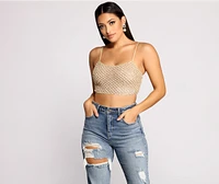 So Rare Pearl Embellished Crop Top