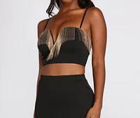 Make A Ponte Fringe Crop Top
