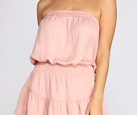 Ruffled Up Strapless Tunic