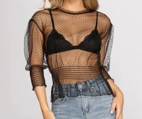 Pretty Polka Dots Mesh Top