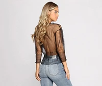 Pretty Polka Dots Mesh Top