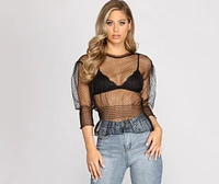 Pretty Polka Dots Mesh Top