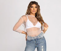 Pretty Polka Dots Mesh Top