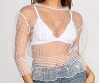Pretty Polka Dots Mesh Top