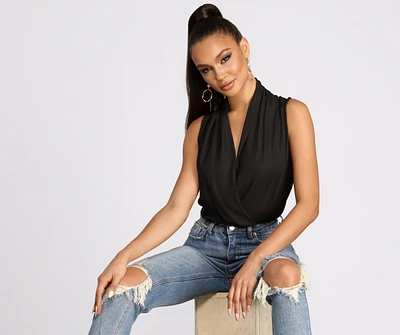 Classic Chic Wrap Front Bodysuit