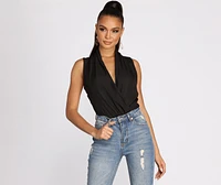 Classic Chic Wrap Front Bodysuit