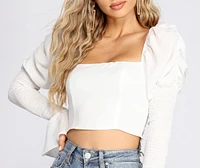 All About The Puff Sleeve Crop Top