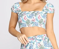 Vacay Queen Smocked Crop Top