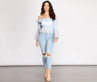 Perfect Peplum Off The Shoulder Top