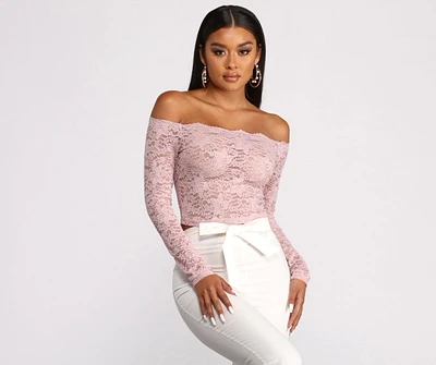 Off the Shoulder Floral Lace Top