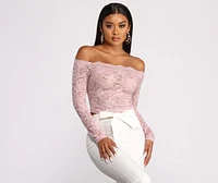 Off the Shoulder Floral Lace Top