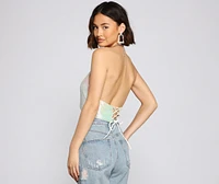 All The Glitz Chainmail Halter Top