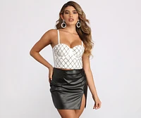 Rhinestone Glamour Sweetheart Neck Bustier