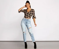 Pretty Plaid Crop Top