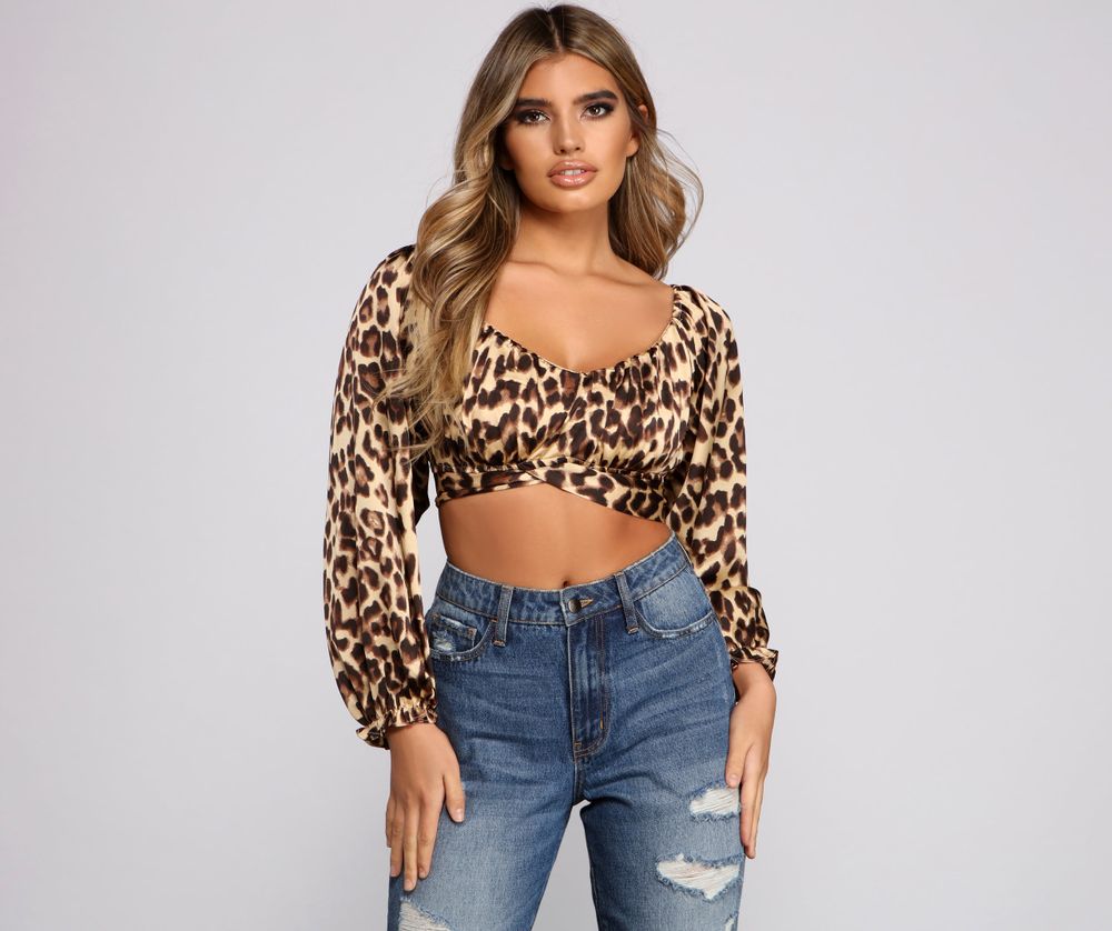 Windsor Feline Fierce Leopard Print Crop Top | Connecticut Post Mall