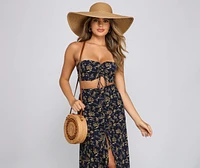 Ditsy Floral Ruched Tube Top
