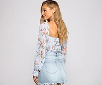 Lookin' Fresh Floral Chiffon Crop Top