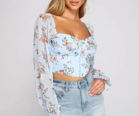 Lookin' Fresh Floral Chiffon Crop Top