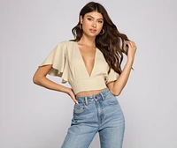 Flirty And Fluttery Crop Top