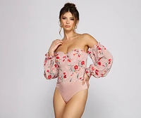 Sweet And Chic Floral Chiffon Bodysuit