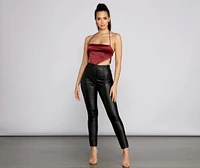 Chic Stunner Satin Scarf Top