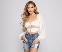 Boldly Chic Tie Front Crop Top