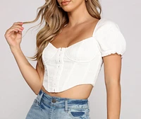 Absolutely Adorable Corset Crop Top