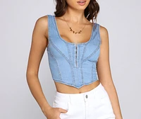 Girl Next Door Denim Corset Top