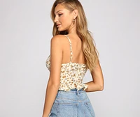 Laced Florals Peplum Crop Top