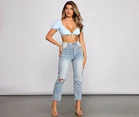 All My Heart Ditsy Floral Crop Top