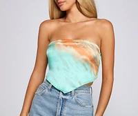 Tie Dye Frenzy Satin Scarf Top