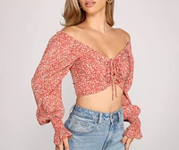 She's A Beauty Ditsy Floral Crop Top
