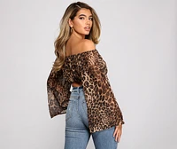 Purrfect Style Chiffon Crop Top