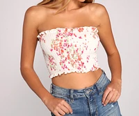 Caught A Floral Gauze Smock Top