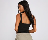 Edgy-Chic Sleeveless Bodysuit