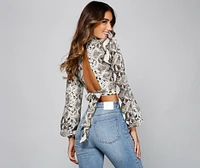 Second Look Open Back Snake Top